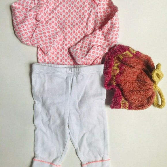 Baby Girl's Size NB Newborn Top, Pants, Hat - Picture 3 of 8